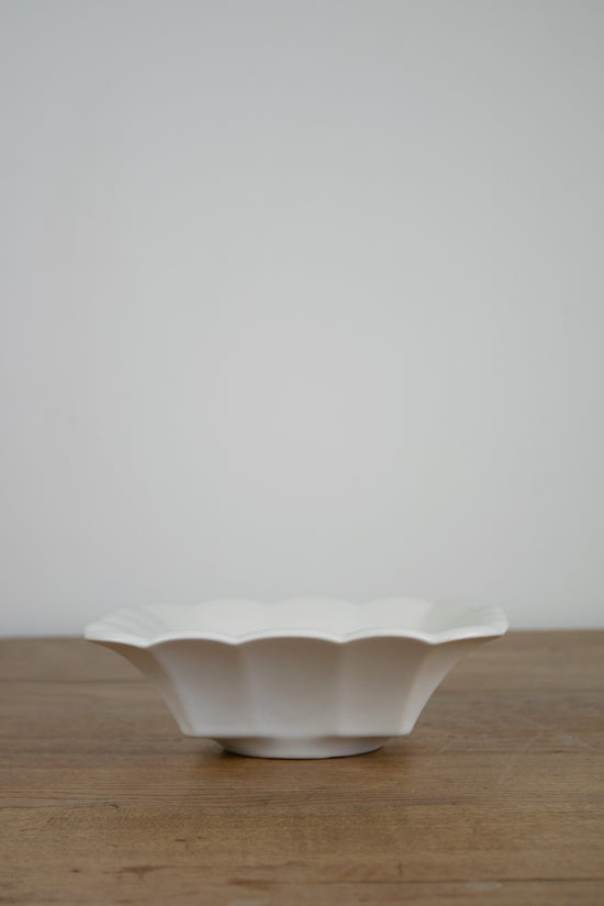 White Scalloped Bowl