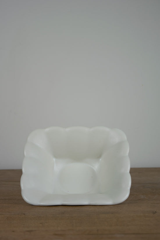 White Scalloped Bowl